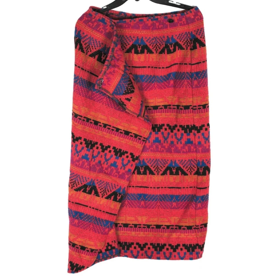 Maxi Falda De Colección Manta Envolvente Festival Rojo Rosa Suroeste Para Mujer Talla 30x36 Pequeña Foto 2 de 4
