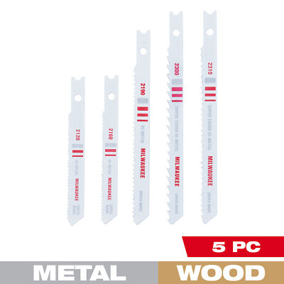 Milwaukee 5-Pk. Assorted Jigsaw Blades, 4in., Model# 49-22-1168