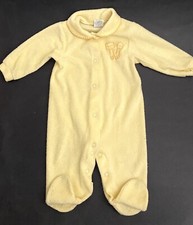 Vintage Carters Baby Yellow Pajama Outfit Footed Sleeper Terry Cloth Size Medium