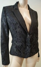 A.f. Vandevorst Black & Charcoal Abstract Print Formal Blazer Jacket Sz40 Uk10