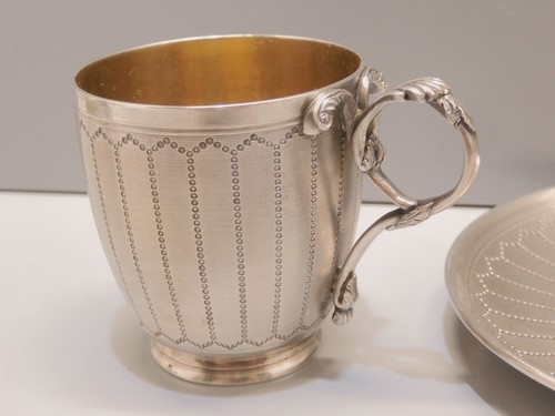 -TASSE et SA SOUCOUPE en ARGENT Poinçon MINERVE CHIFFREES T Collection Vitrine D - Afbeelding 14 van 24