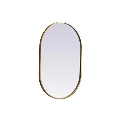 Elegant Decor Asha 20x30" Oval Modern MDF Wood/Iron Mirror in Brass - Picture 5 of 11
