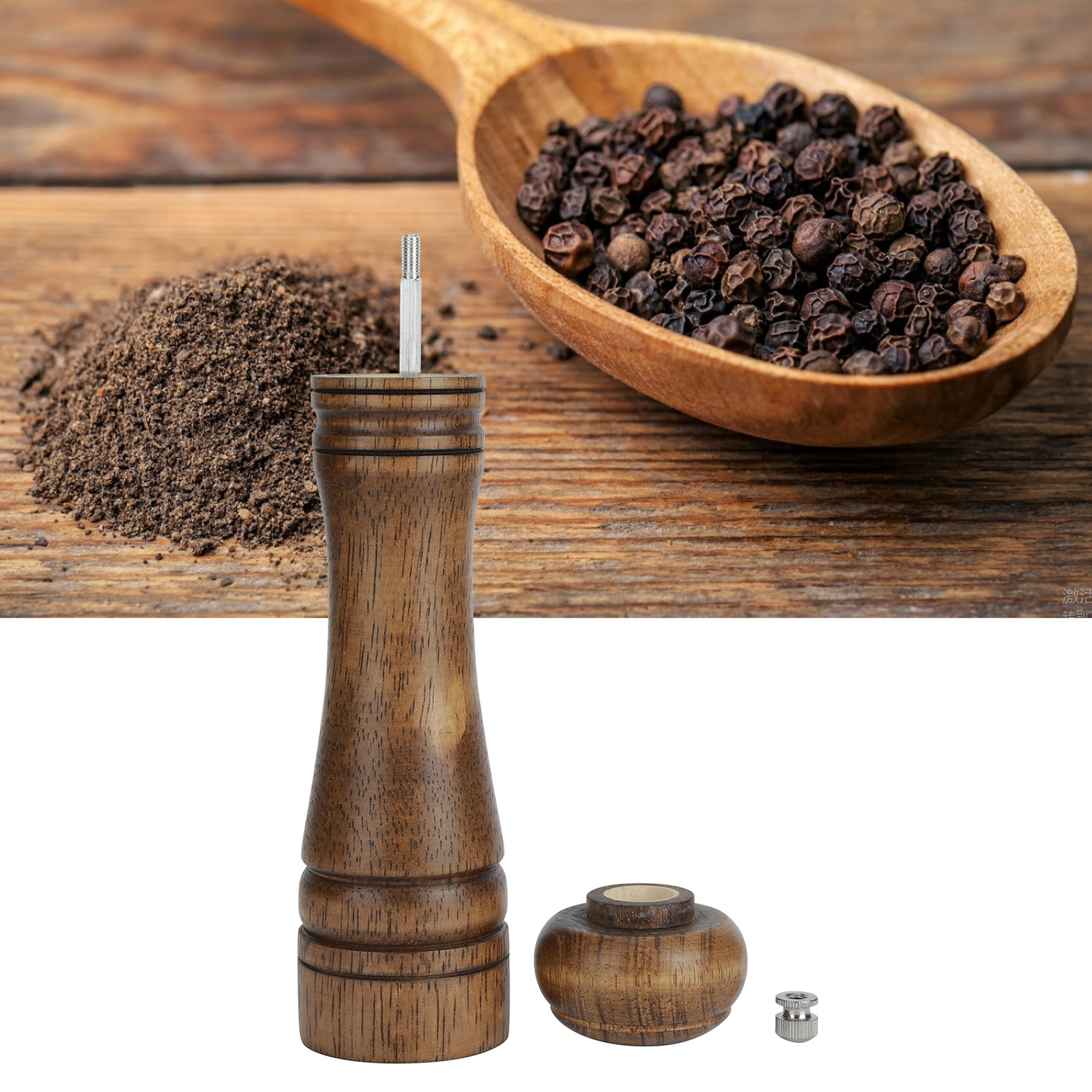 Professional Oak Wood Pepper Grinder Kitchen Manual Spice Salt Pepper Mill GB