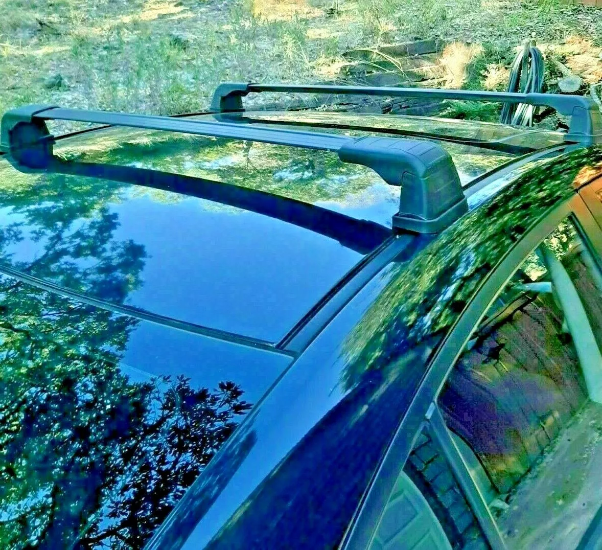 Black Roof Rack Cross Bar for MAZDA 3 Sedan 4 Doors GEN 4 19 21 Fixed Point
