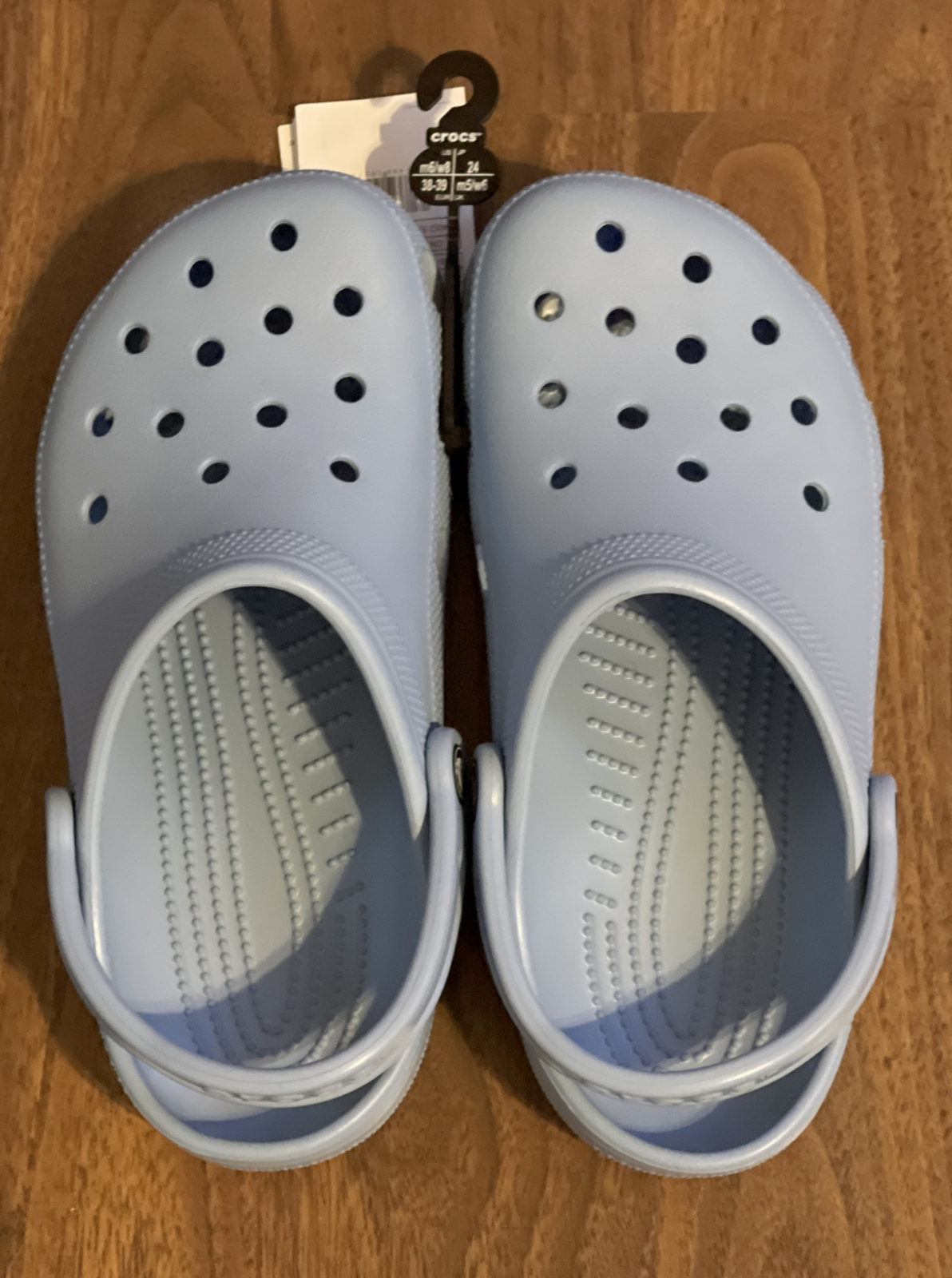 chambray crocs