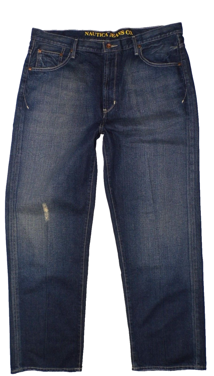 Men's Nautica Jean co. Relaxed and distressed straight leg Blue