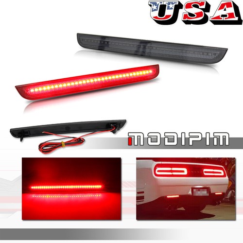 2X Smoke Lens Rear Bumper Reflector Red LED Light For 20152022 Dodge