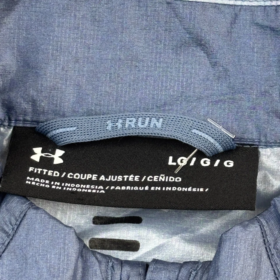 Chaqueta cortavientos Under Armour para mujer grande azul Storm Impasse Run 2.0 cremallera completa Foto 3 de 4