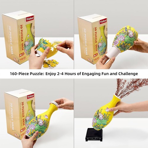 160-Piece 3D DIY Puzzle Vase - Creative Gift for Moms and Decor Lovers - Picture 2 of 9