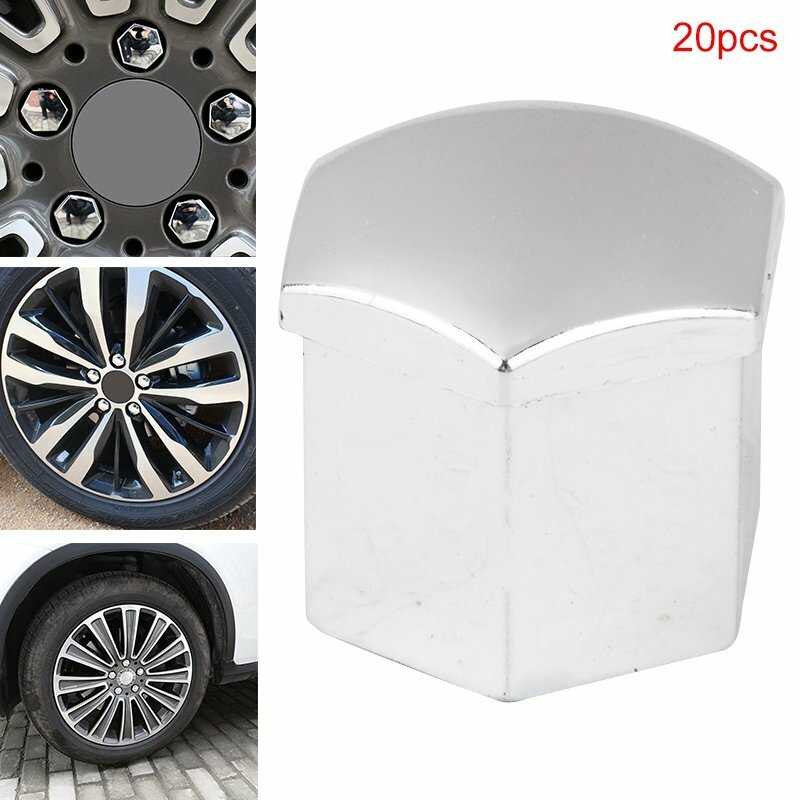20x Radschraubenkappen 17mm Silber - Abdeckkappen Für Auto Räder