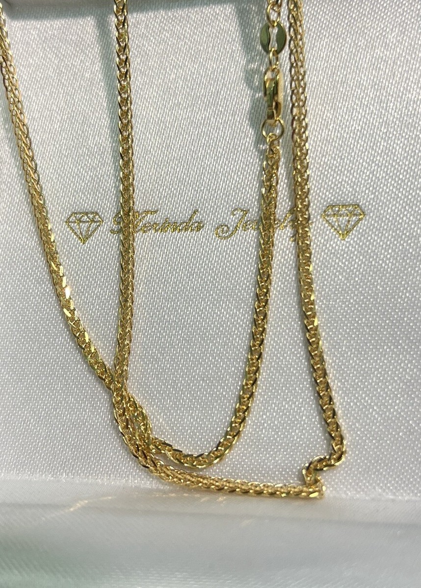 アクセサリー 19so 24/7 18k necklace 18K Solid Gold Cuban Link Chain Women Necklace 2mm 16