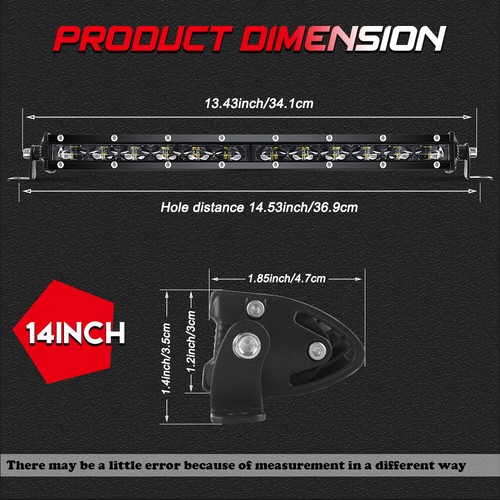 7/14/20/26/32/38/44/50“ LED Light Bar Spot Flood Work Driving For Wrangler JK CJ - Picture 12 of 18