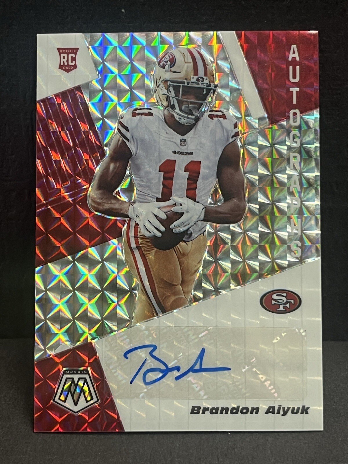 Brandon Aiyuk Auto Rookie 2020 Panini Mosaic Silver Prizm #RA10 49ers