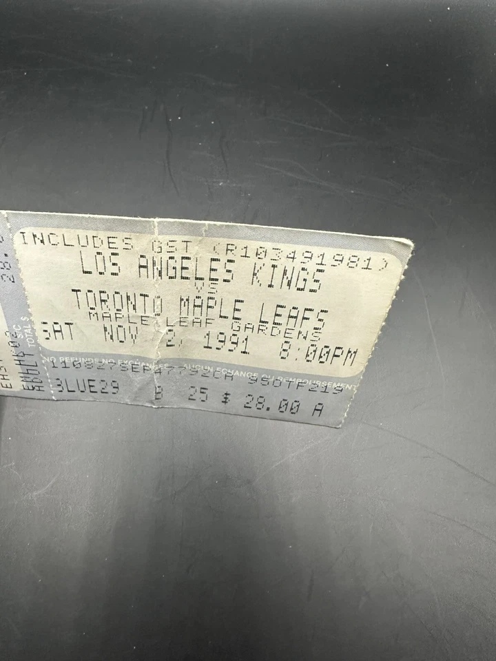 Los Angeles Kings vs. Toronto Maple Leafs Ticket Maple Leaf Gardens 1991 Gretzky - Image 3 of 3