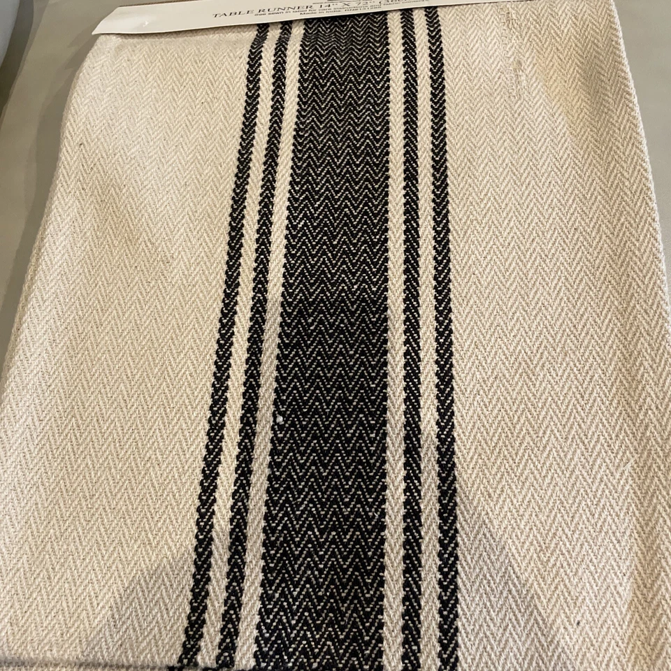 New With Tags Hofburg Home Off White And Black 14 “X 72" - Image 2 of 2