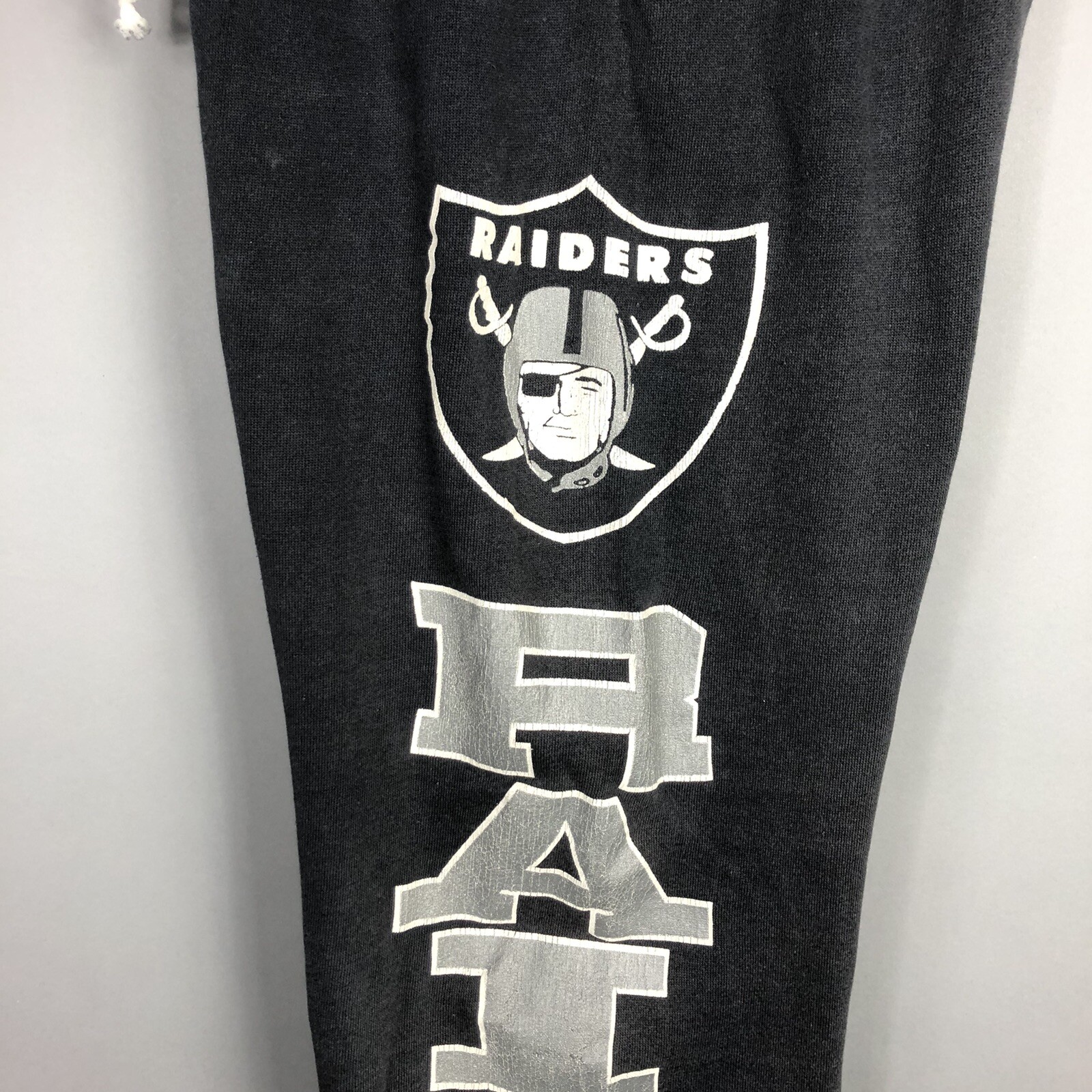VTG 90s Logo 7 Los Angeles Raiders Sweatpants M Black Graphic Print Casual NFL