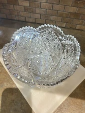 Antique American Brilliant ABP Cut Glass Bowl Plate