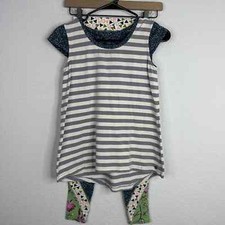 Matilda Jane 435 Pants Set Girl Size 12 Striped Geometric Workout Gym Athleisure