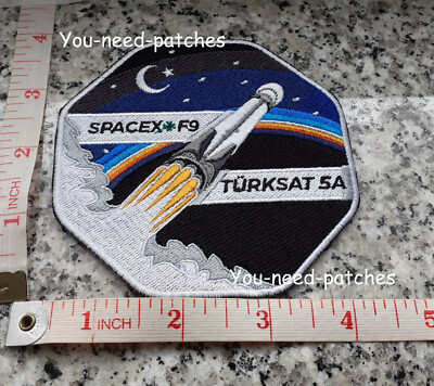 NASA Space F9 Falcon 9 Türksat 5A Logo Patch  Astronauts Space Travel Missions
