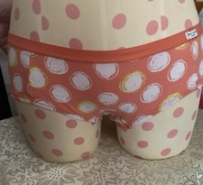 Gilly Hicks Sydney NWT/NOS Women L Lo-Rise Boy Short Panties Orange w/Bubbles