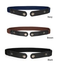 Blanc Fleur 3 packs men's or women's buckle-less elastic fashion belts,No buckle