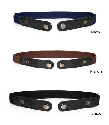 Blanc Fleur 3 packs men's or women's buckle-less elastic fashion belts,No buckle
