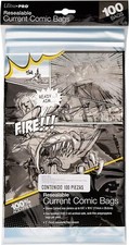 Ultra Pro Resealable Current Size Comic Bags 2-Mil 1-Pack of 100, Clear