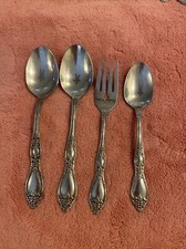 Oneida HUNTINGTON Stainless Flatware Dessert Fork & Spoons 4pc