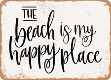 METAL SIGN - The Beach - Vintage Look Sign