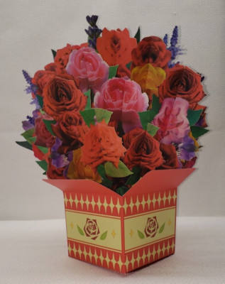3D Pop up Roses Gretting Card Mothers Day Birthday Valentines Easter - Get Well