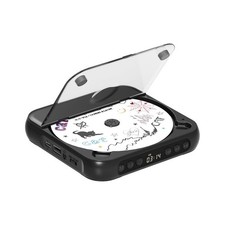 Portable CD Player Bluetooth Dual Speakers Rechargeable AUX USB Black