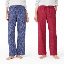 GAP Women's M 2-Pack Flannel Pajama Pant Navy and Red H0305