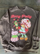Strawberry Shortcake Sweatshirt Women's M Brown Pullover Graphic Cartoon NWT