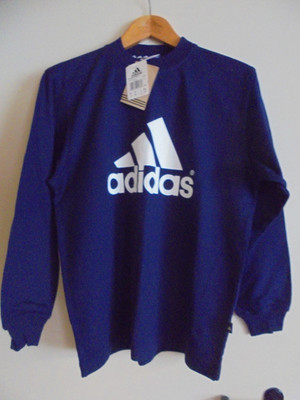 Sweatshirt Adidas B.C.SW Open Y new navy/white, Gr. D164, USA L, orig 90er jahre