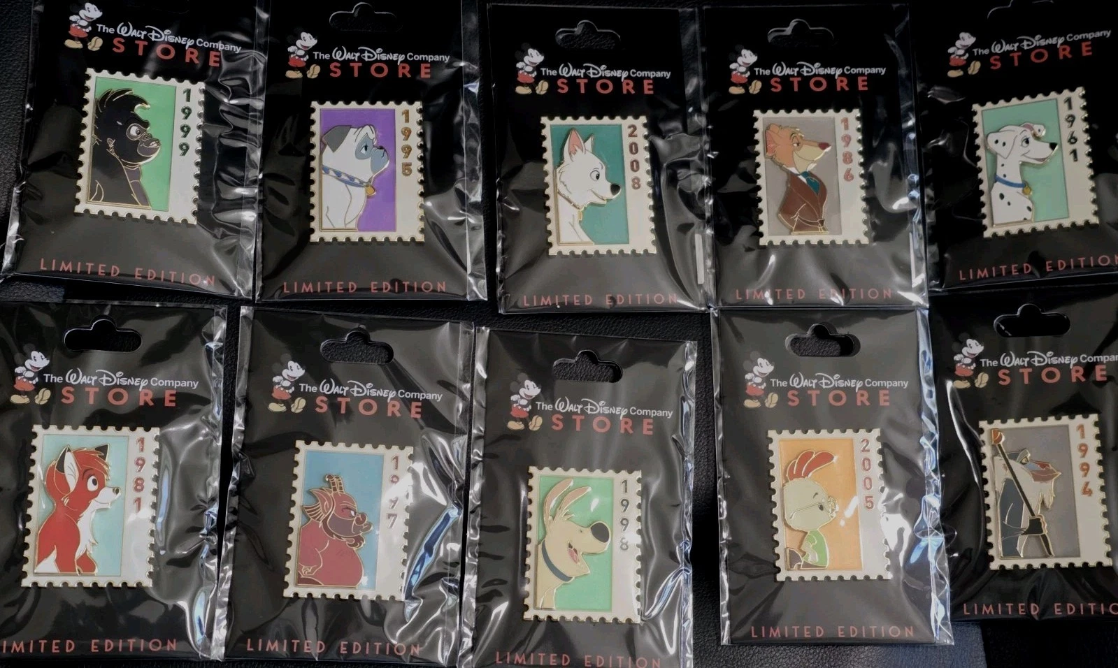 Disney DEC TWDC Commemorative Animal Stamps LE 300 Pins Full Set Postage IN HAND