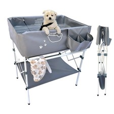 Elevated Dog Bathtub, Portable Dog Washing Station for Home with Towel Bar  ...