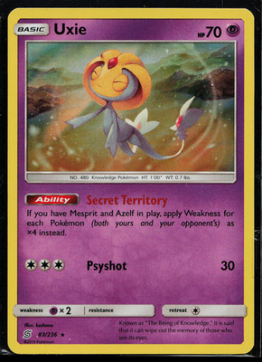 Uxie Holo Rare SM - Unified Minds 83/236 NM E3487