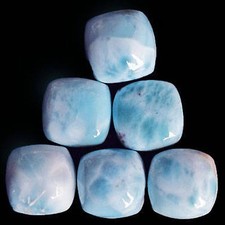 Natural Larimar Cushion Cabochon 6mm To 15mm Loose Gemstone