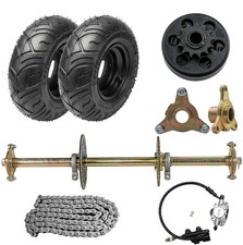 32" Rear Axle Kit 428 Sprocket Hub 6" Wheels For Go Kart Golf Buggy Trike Quad