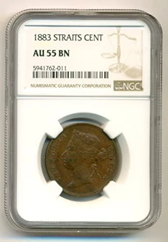 Straits Settlements (Malaysia) Victoria 1883 Cent AU55 BN NGC