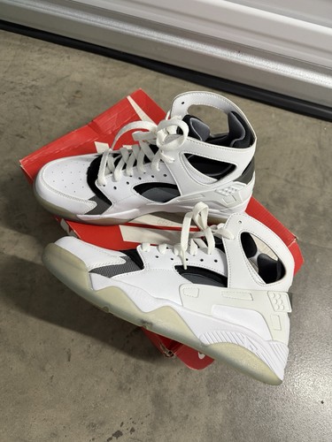 Air Flight Huarache Schuh Herren Größe 9 Weiß Hoch Turnschuhe Schnürschuhe Basketball  - Bild 6 von 8