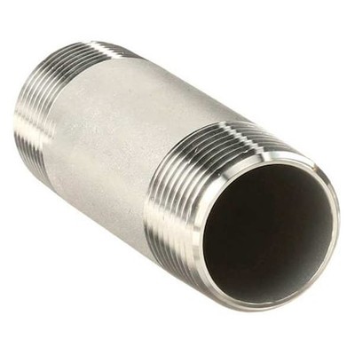 Zoro Select T6bnb14 1/4'' Mnpt X 9'' Tbe Stainless Steel Pipe Nipple Sch 40