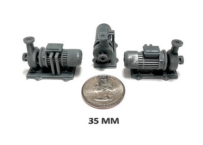 O Scale (1:48) Horizontal Pumps Set of 3 -  SME Platinum Series Resin NEW