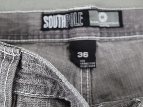 VTG Y2K Southpole Black Tab Jeans Gray Faded Size 36x32 Baggy Wide Leg - Picture 4 of 10