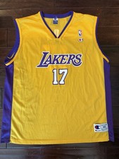Rare Vintage Champion NBA Los Angeles Lakers Rick Fox Basketball Jersey SZ 48 XL