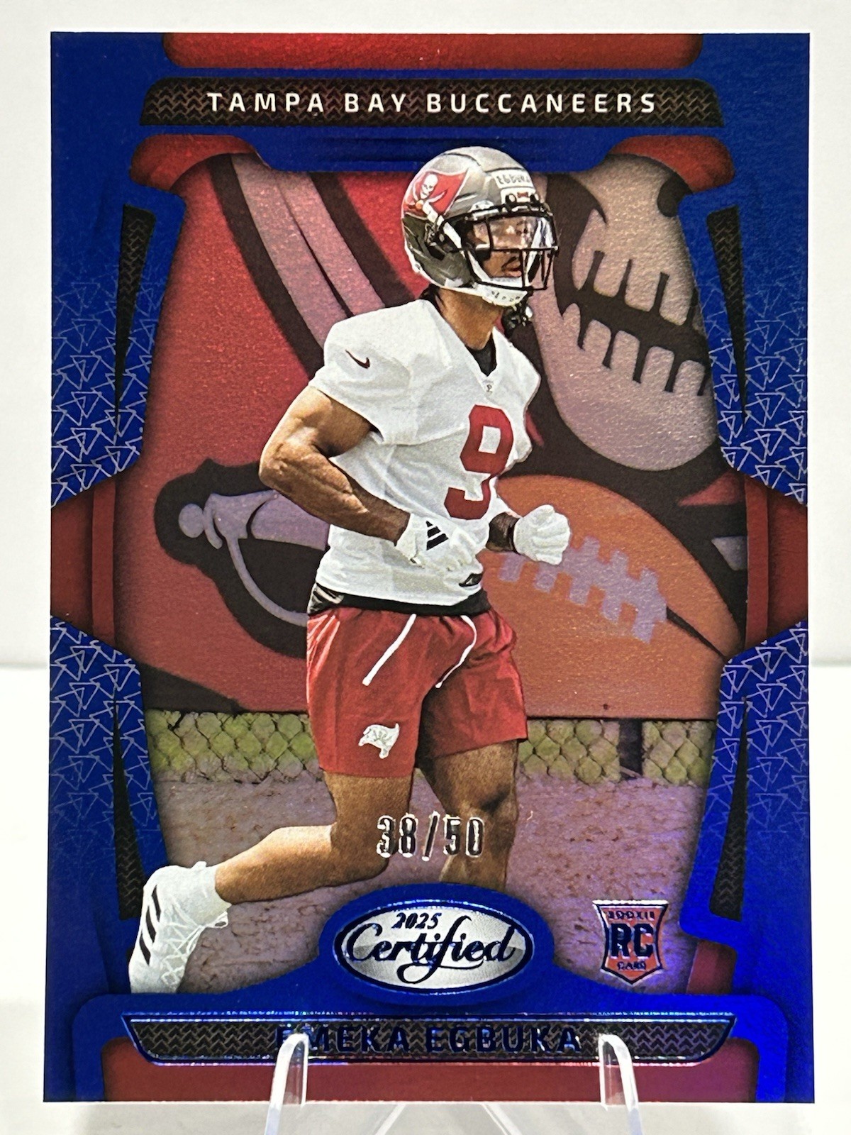 Emeka Egbuka 2025 Panini Certified RC #197 Blue Mirror SP /50 Buccaneers 