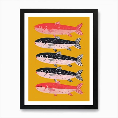 The School Of Fish Fish Poster Kunst Gerahmt Wandbild Poster Leinwanddruck Bild