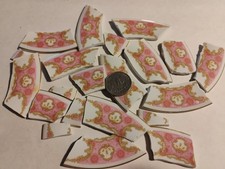 Broken China Mosaic Tile Arts and Craft Supplies - Pink Design Tiles Lot 2