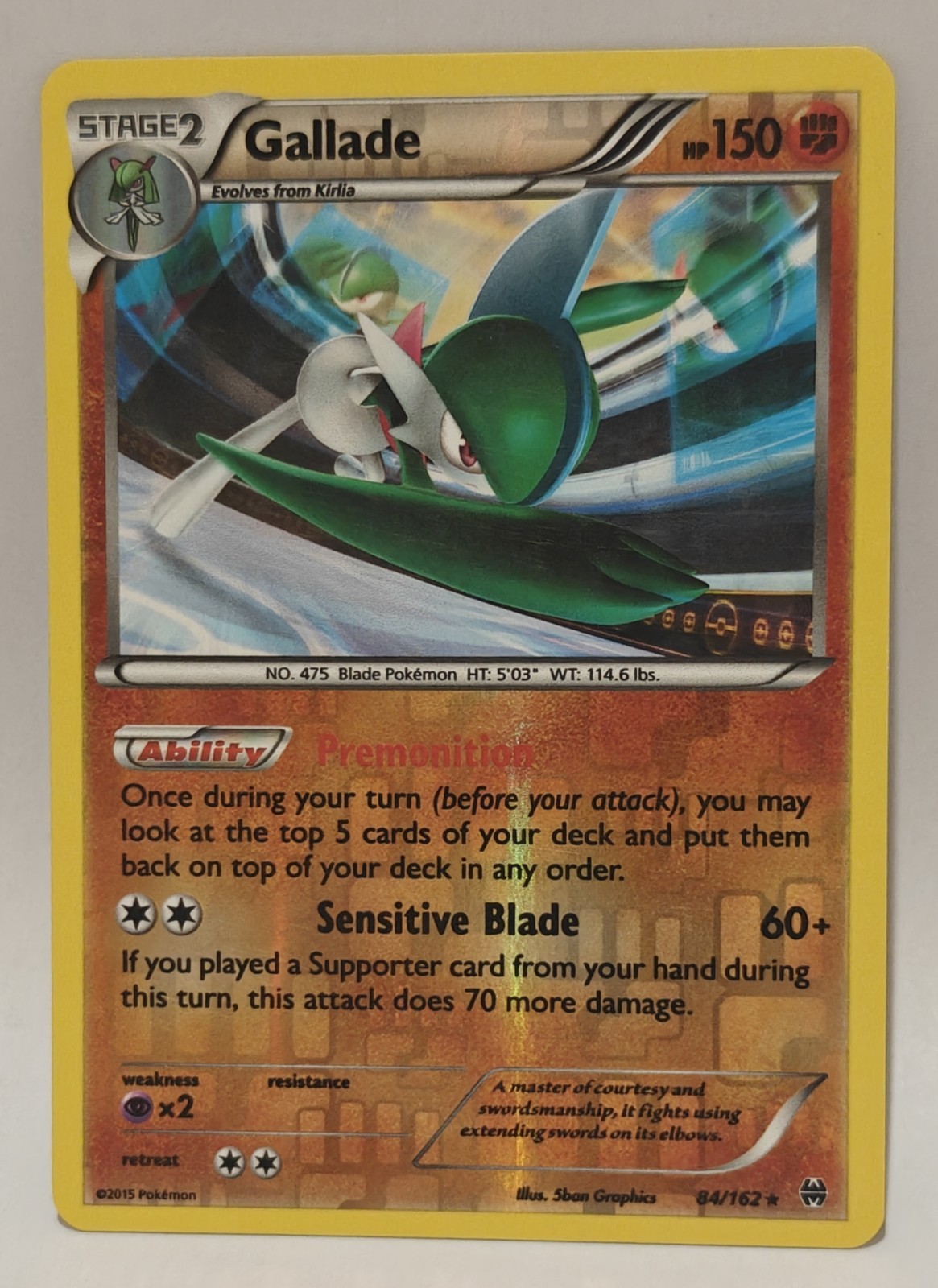 Gallade 84/162 BREAKthrough Reverse Holo Rare Pokemon NM