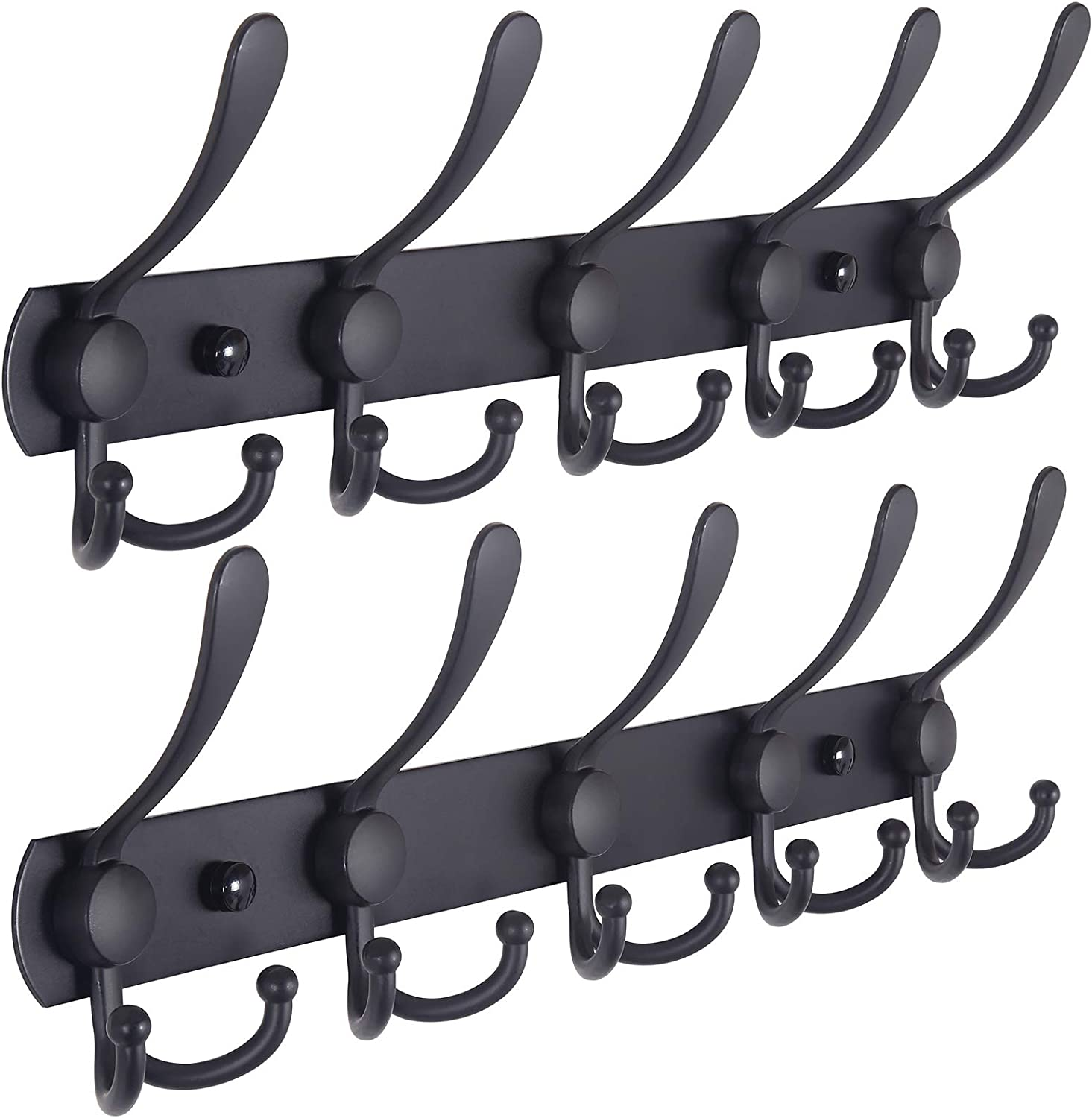 Coat Rack Wall Mounted - 5 Tri Hooks, Heavy Duty, Stainless Steel, Metal Hook